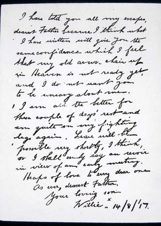 WORLD WAR 1 W.DOYLE'S LAST WRITTEN WORDS